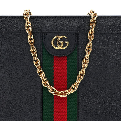 Gucci Calfskin GG Web Small Ophidia Chain Shoulder Bag Black 9 of 11