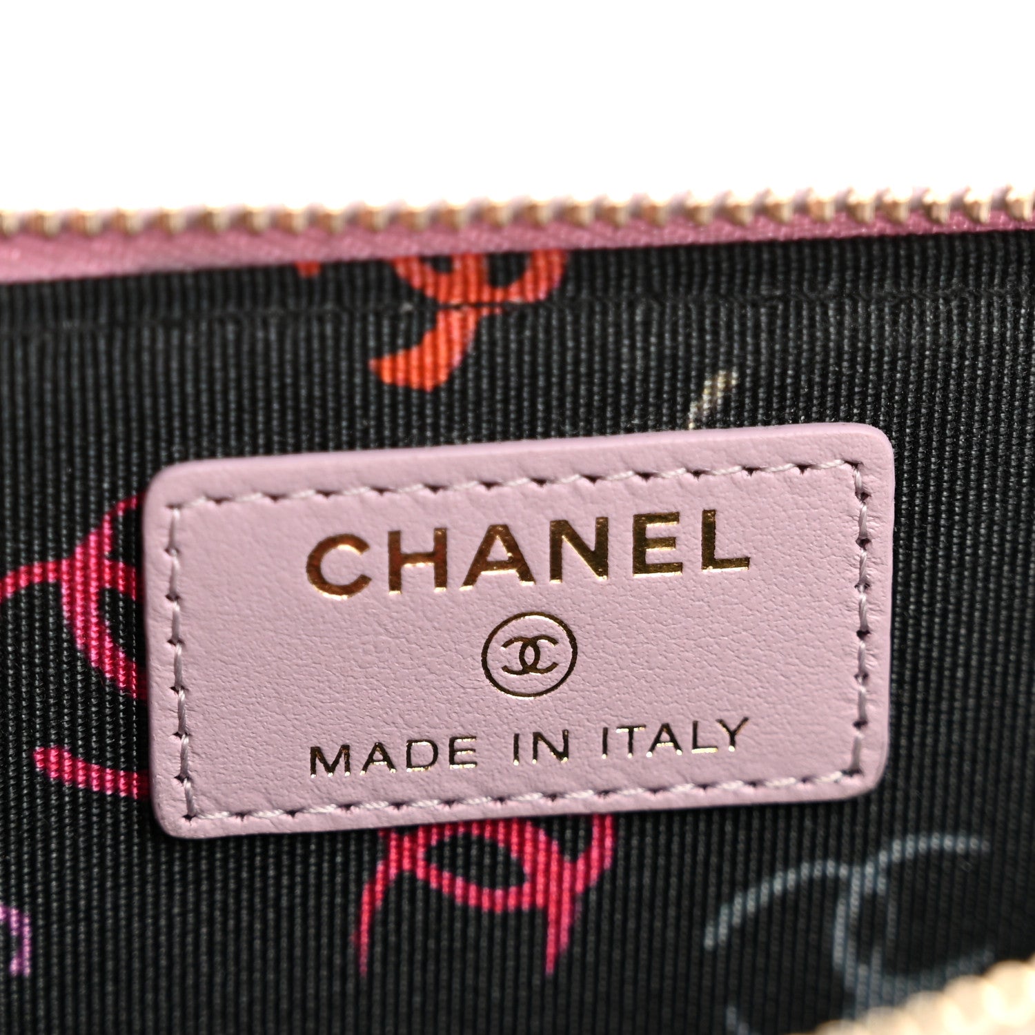 Chanel Caviar Quilted CC Zip Around Card Holder Light Purple 6 of 10