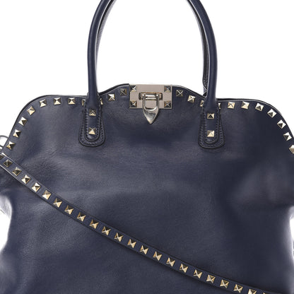 Valentino Garavani Vitello Rockstud Dome Satchel Marine 8 of 14