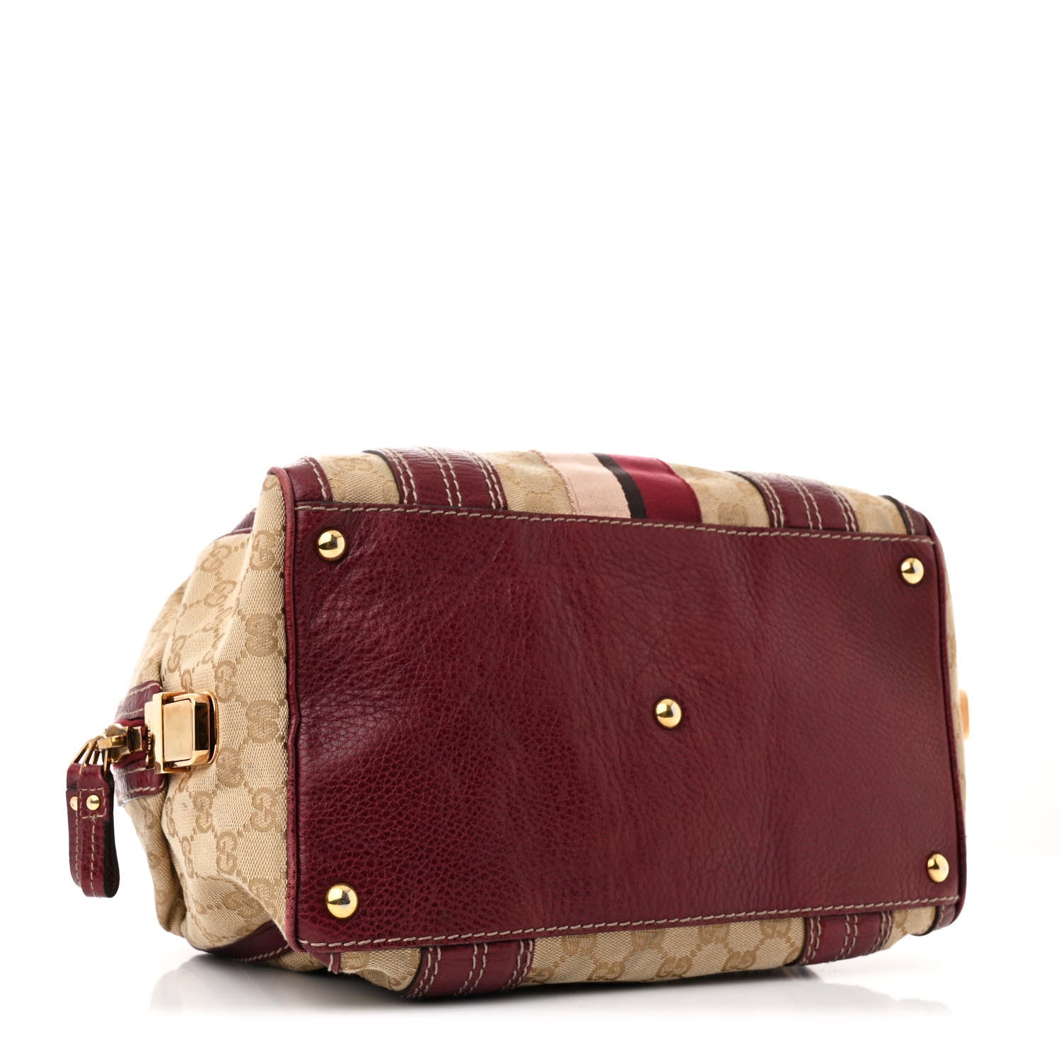 Gucci Monogram Medium Aviatrix Boston Ebony Bordeaux 4 of 11