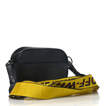 Off-White Saffiano Striped Diag Camera Bag Black White 3 of 10
