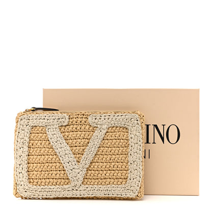 Valentino Garavani Raffia Viva Superstar Clutch Naturale Butter 7 of 7