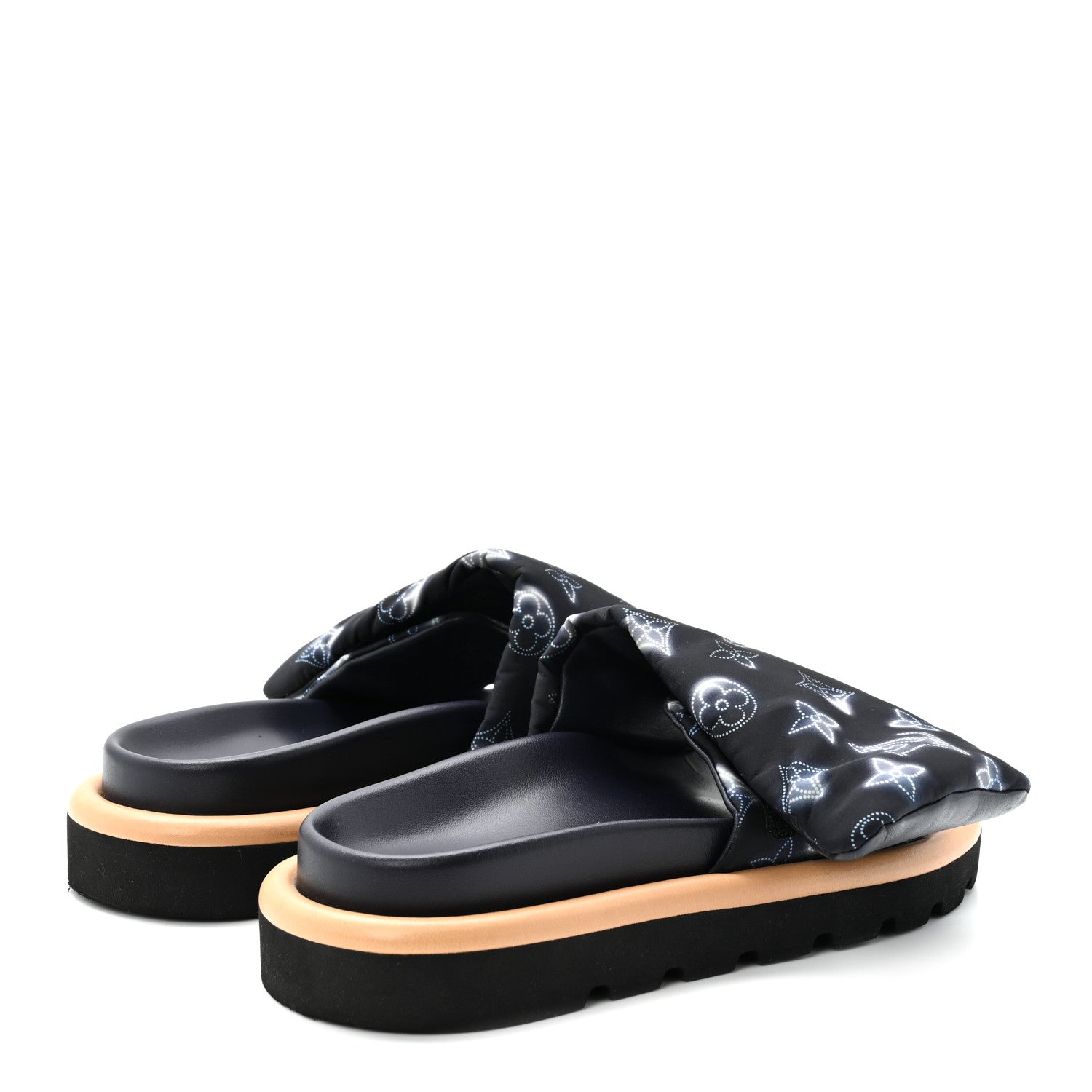 Louis Vuitton Nylon Monogram Womens Pool Pillow Comfort Mules 36 Navy Blue 5 of 9