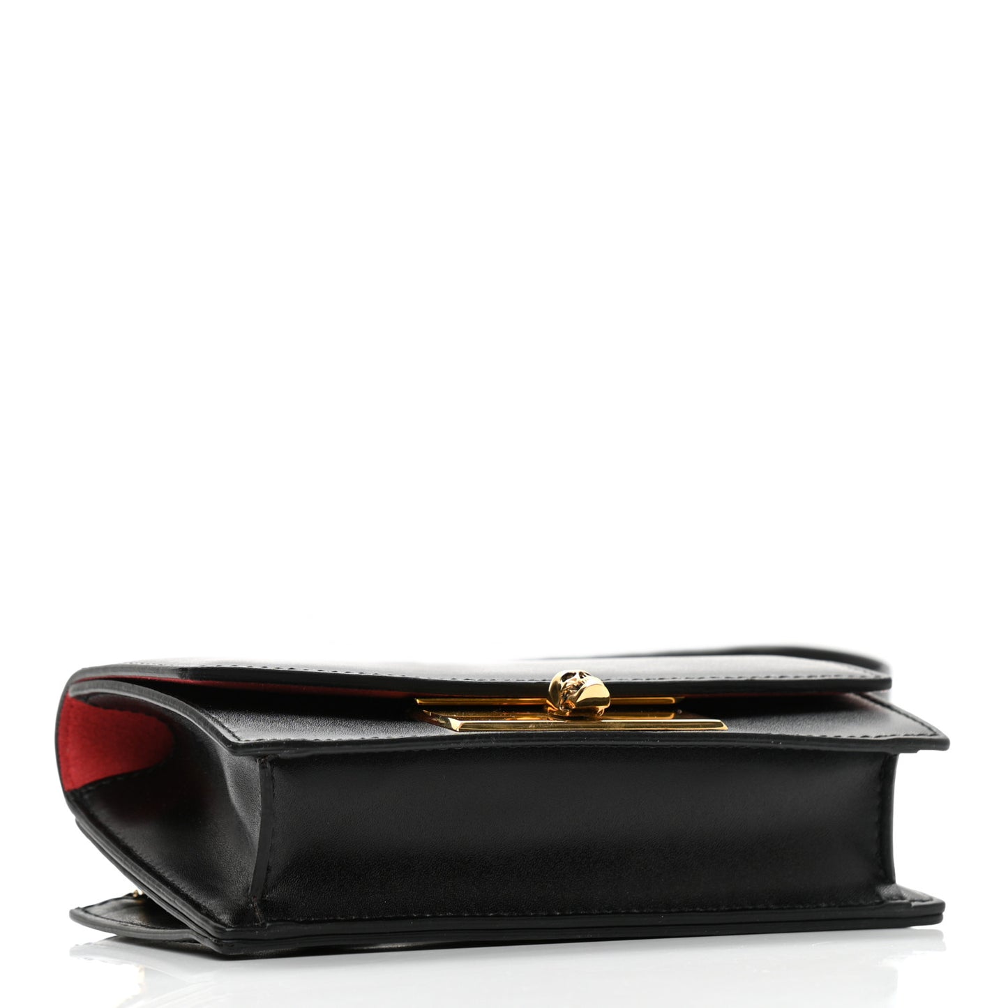 Calfskin Skull Lock Mini Crossbody Bag Black