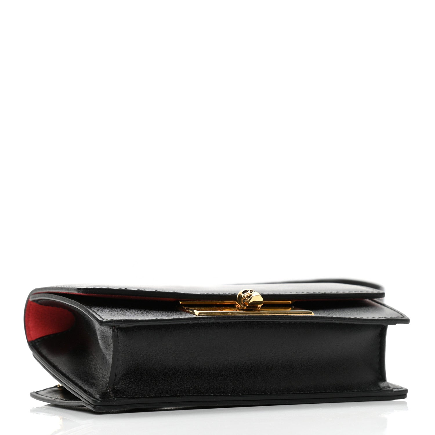 Alexander McQueen Calfskin Skull Lock Mini Crossbody Bag Black 4 of 8