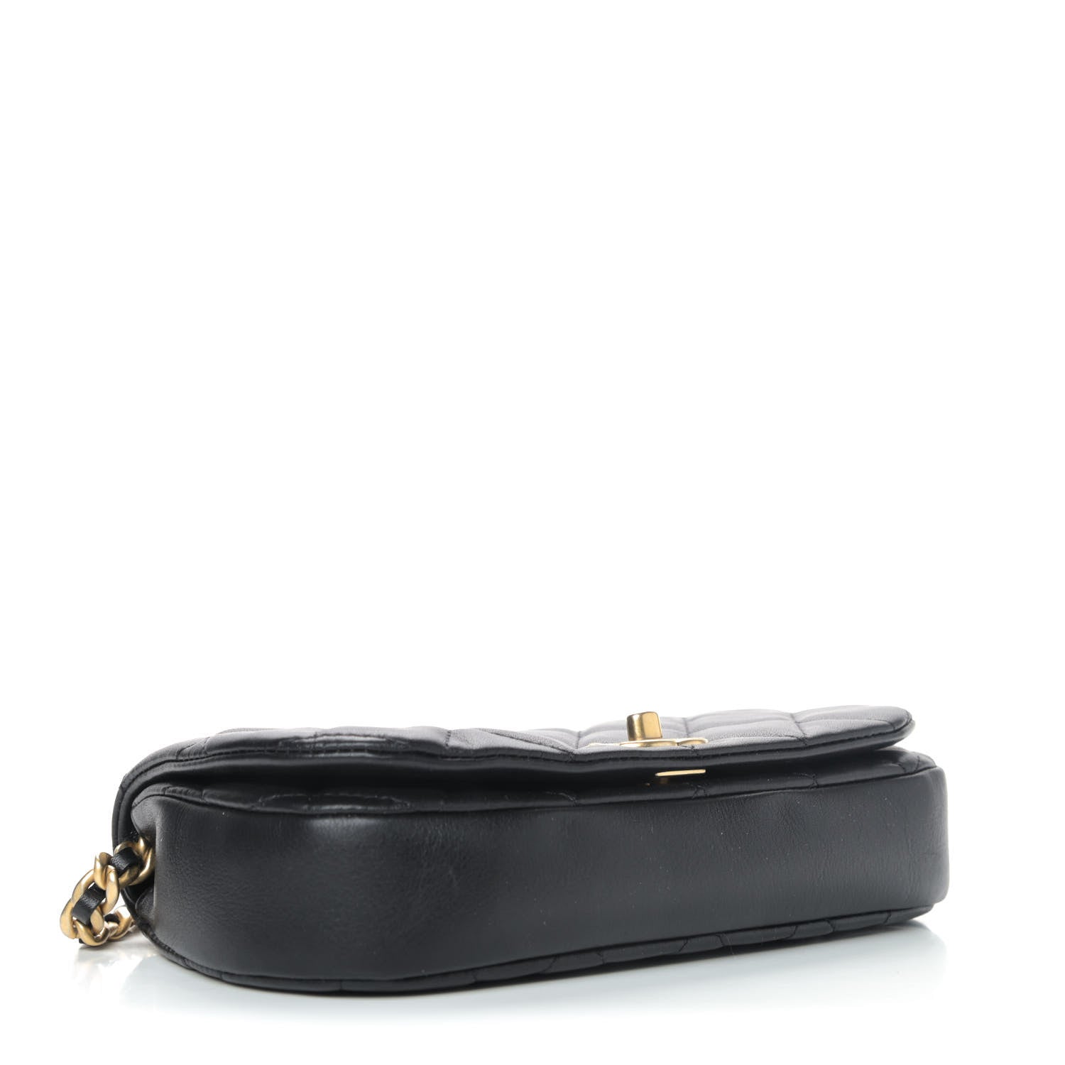 Chanel Calfskin Quilted Coco Mail Clutch With Chain Black 3 of 4