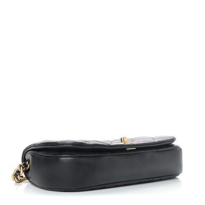 Chanel Calfskin Quilted Coco Mail Clutch With Chain Black 3 of 4
