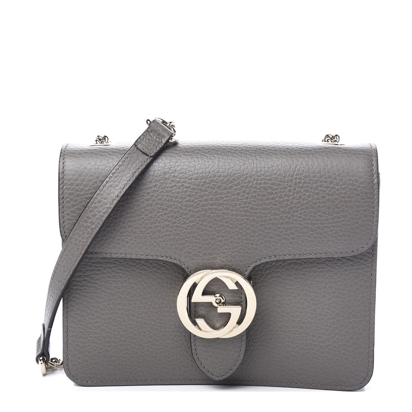 Dollar Calfskin Small Interlocking G Shoulder Bag Loess