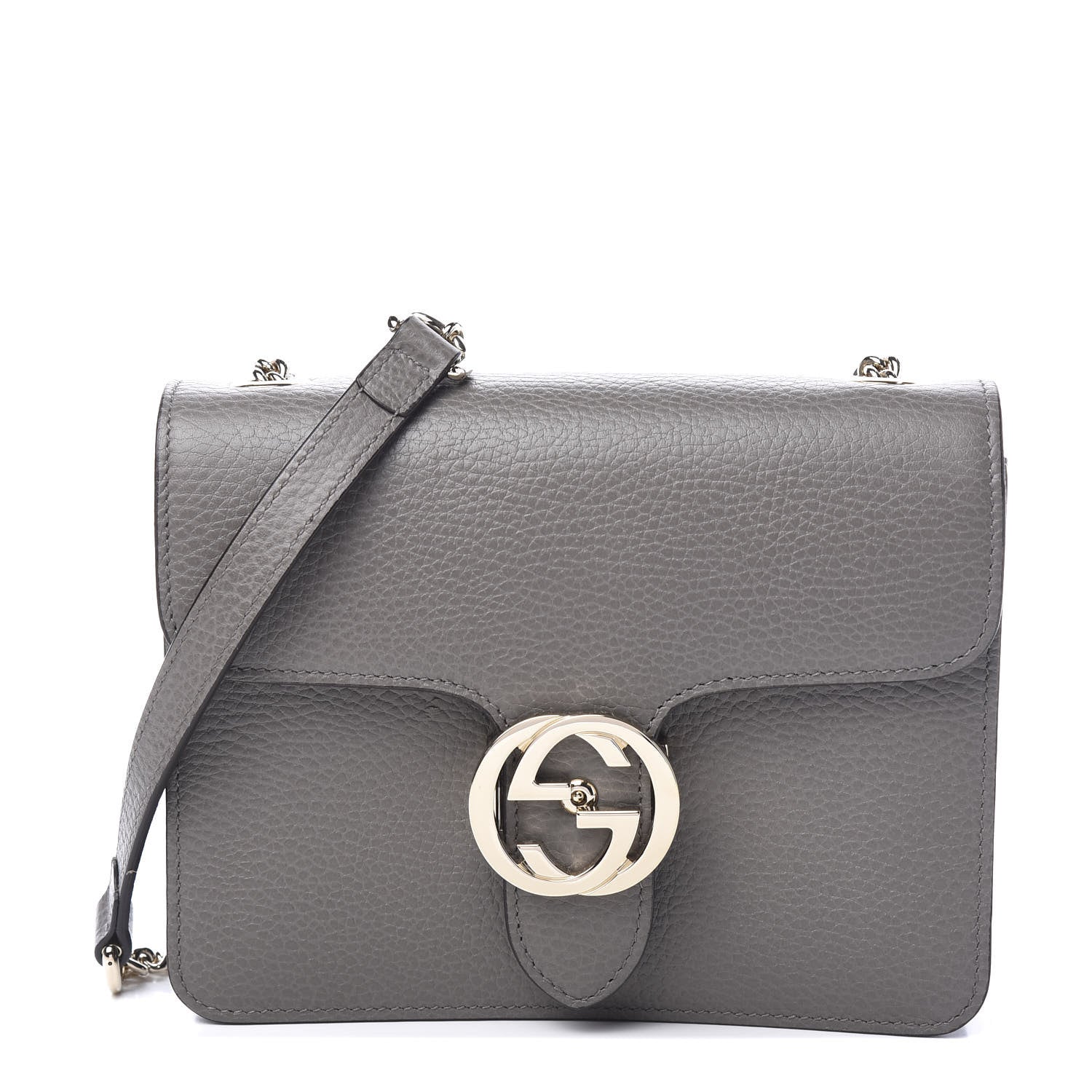 Gucci Dollar Calfskin Small Interlocking G Shoulder Bag Loess 1 of 7