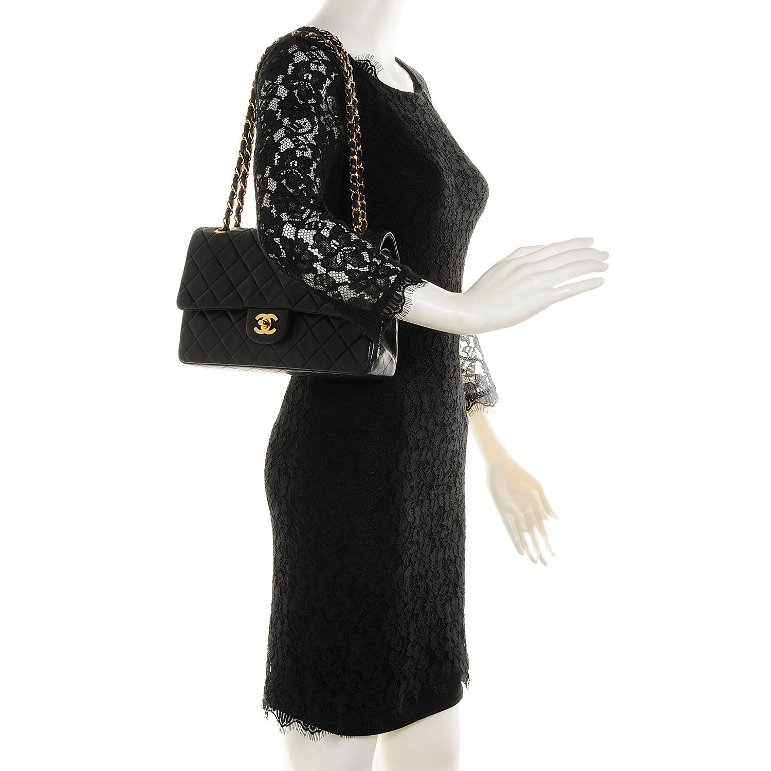 Chanel Lambskin Quilted Medium Double Flap Navy 2 of 9