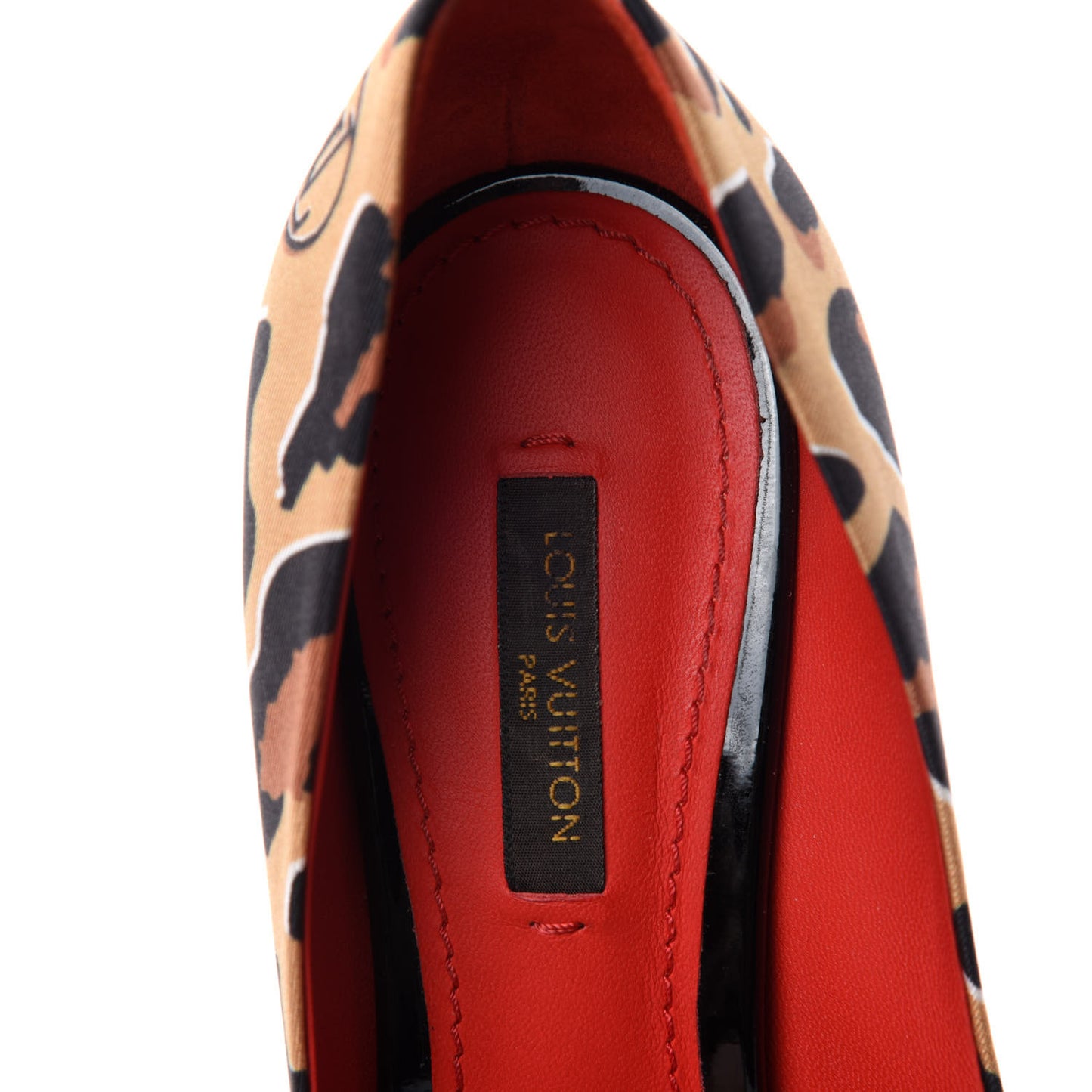 Silk Leopard Print Eyeline Pumps 36.5