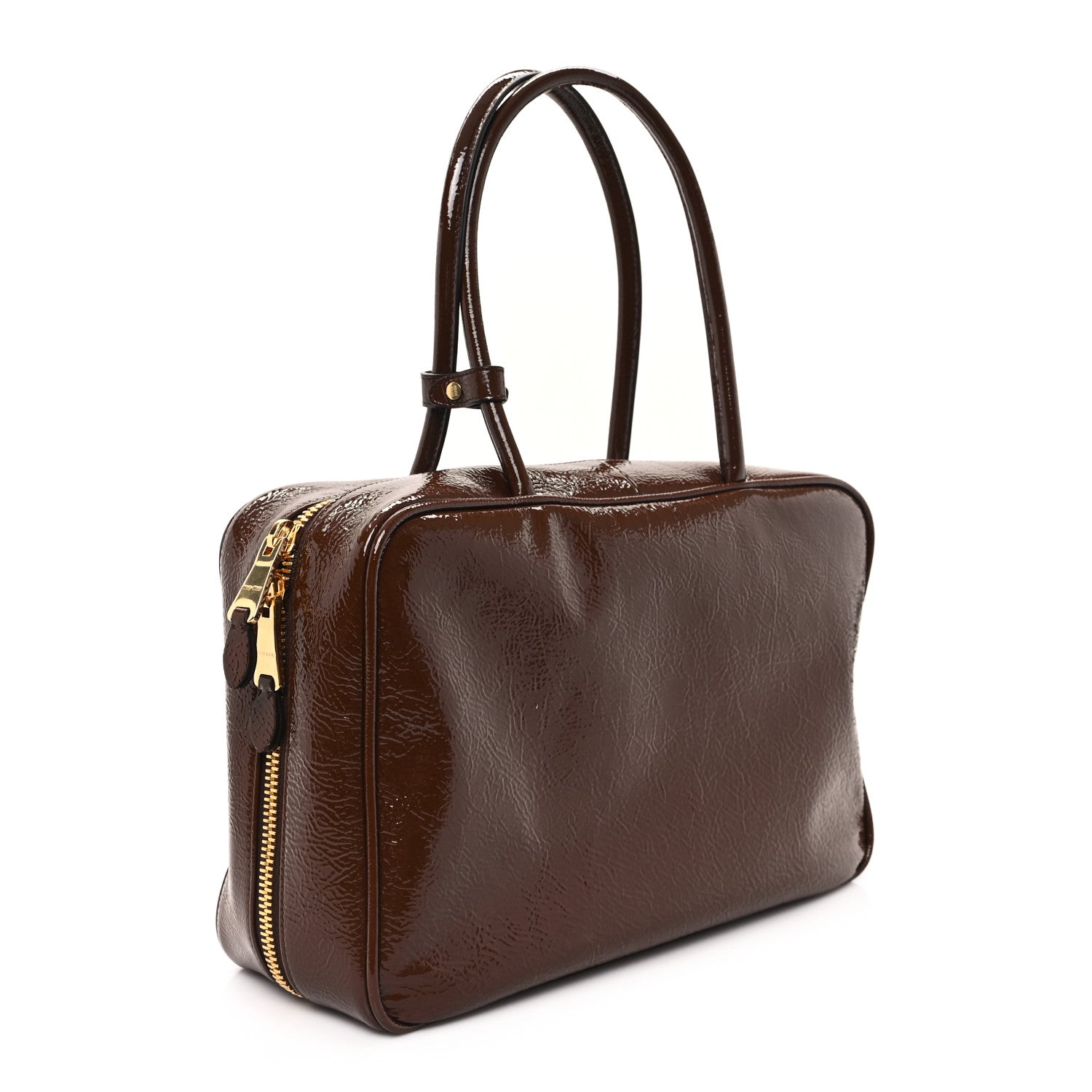 Miu Miu Naplak Patent Beau Top Handle Bag Palissandro 3 of 9