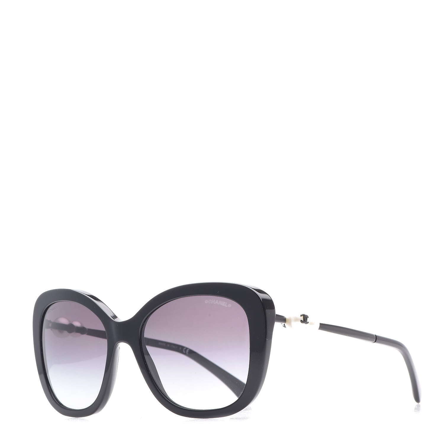 Chanel Acetate Butterfly Winter Pearl Sunglasses 5339-H Black 1 of 7