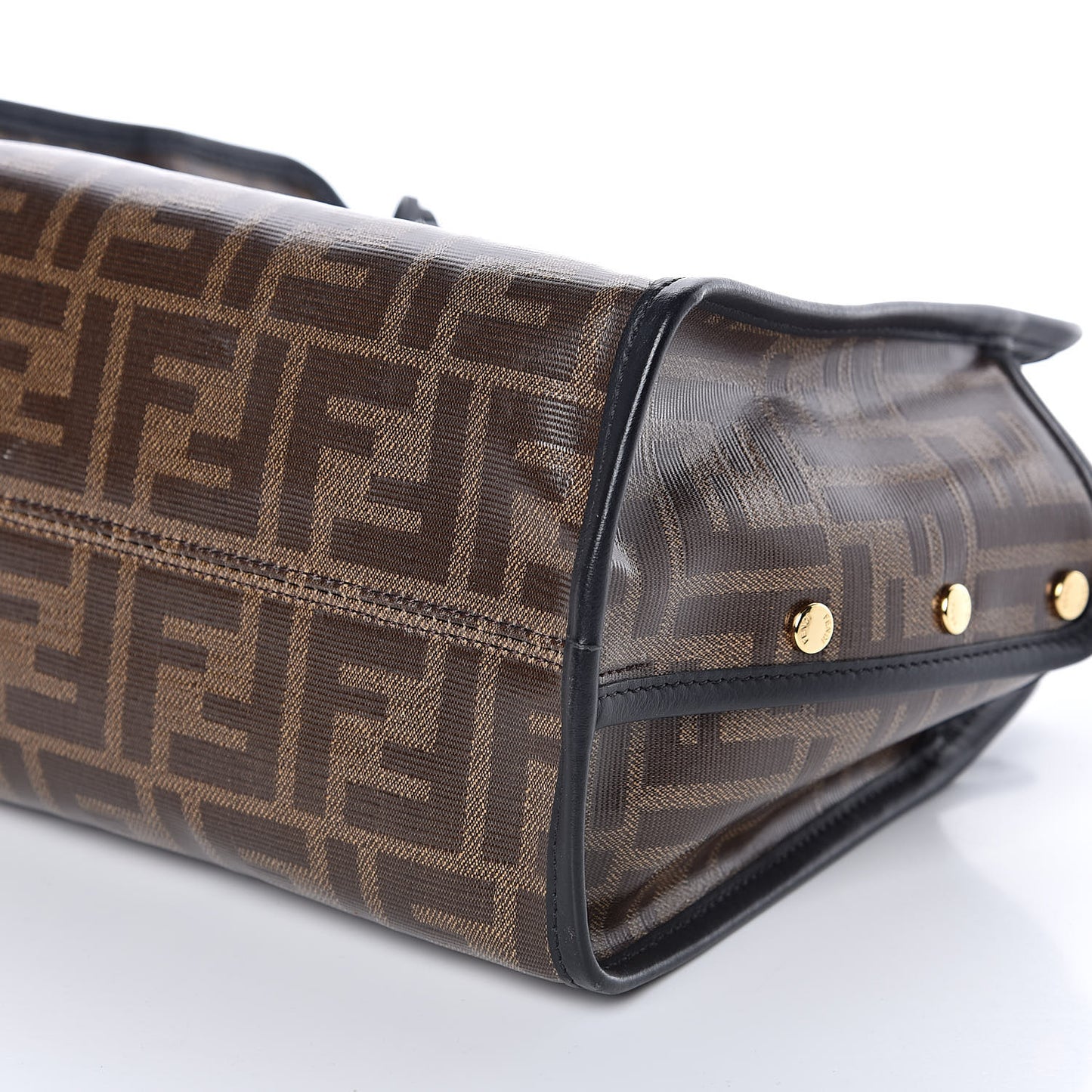 Glazed Fabric Vitello Century FF 1974 Stamp Patch Mini Peekaboo Defender Cover Mogano Panna Black