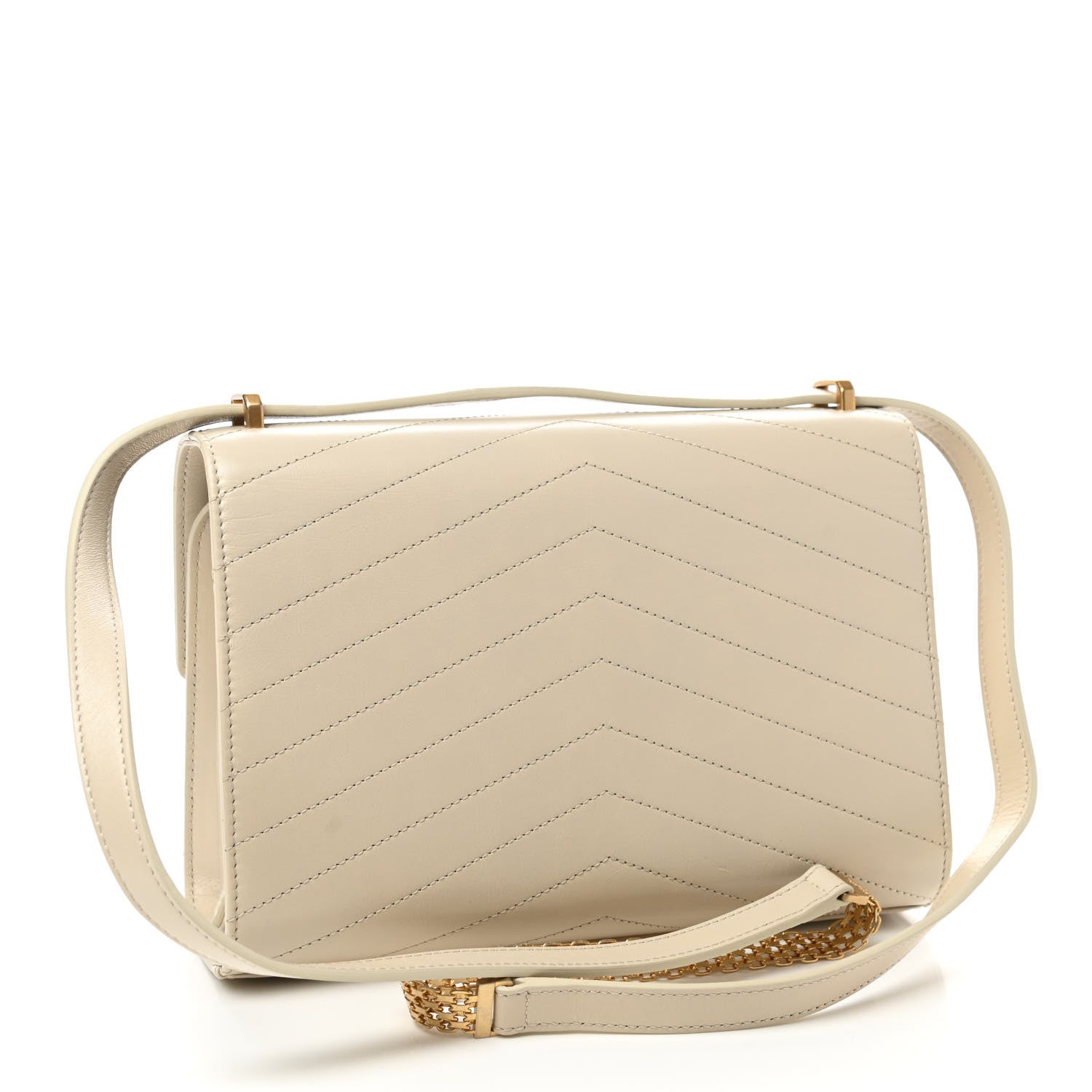 Chanel Calfskin Chevron Quilted Medal Flap Beige 2 of 10