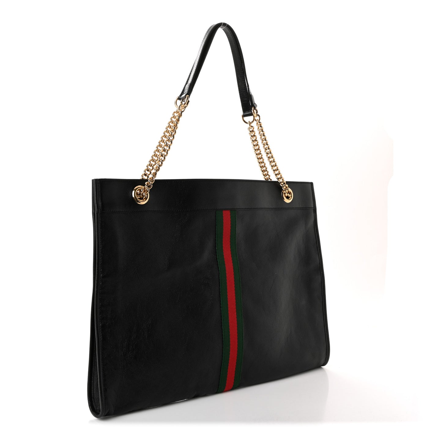 Calfskin Large Rajah Chain Tote Black