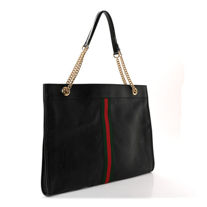 Gucci Calfskin Large Rajah Chain Tote Black 4 of 11