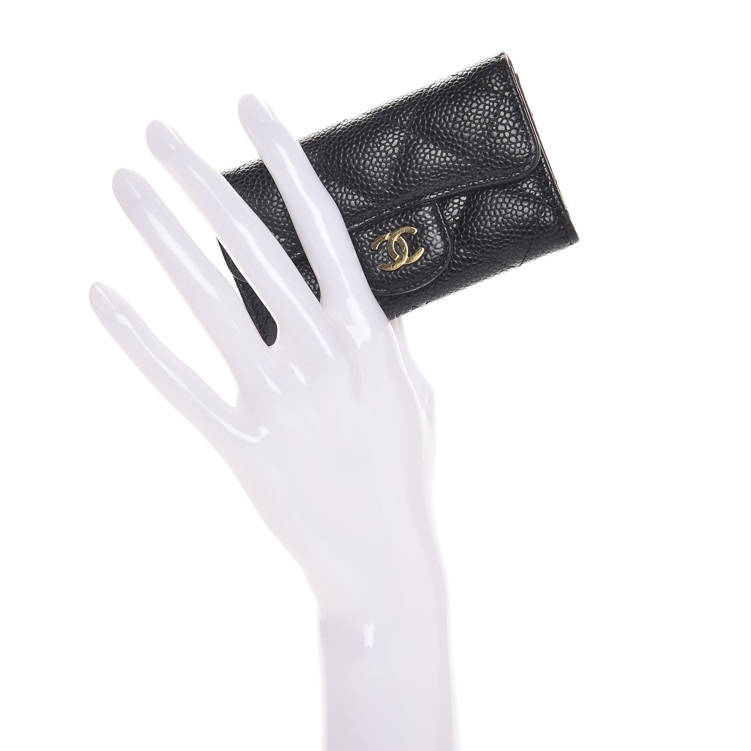Chanel Caviar Quilted 6 Key Holder Black 2 of 8