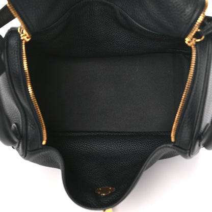 Hermes Taurillon Clemence Lindy 30 Black 5 of 9