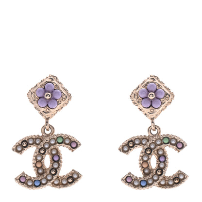 Chanel Resin Pearl Candy Camellia CC Drop Earrings Multicolor 1 of 5