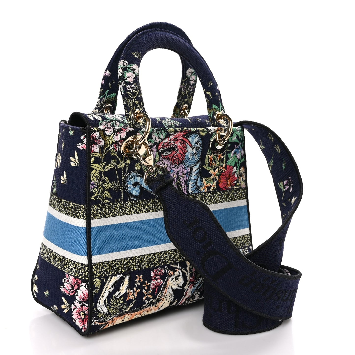 Canvas D-Constellation Embroidered Medium Lady D-Lite Bleu Multicolor
