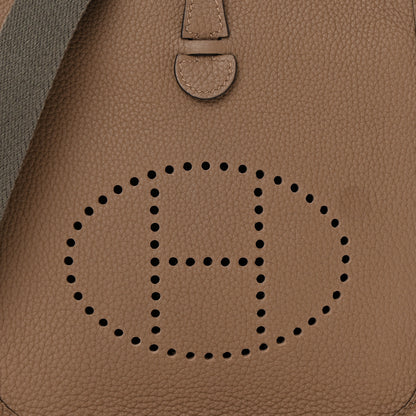 Hermes Taurillon Clemence Amazone Evelyne TPM Beige De Weimar Gris Etain 8 of 14