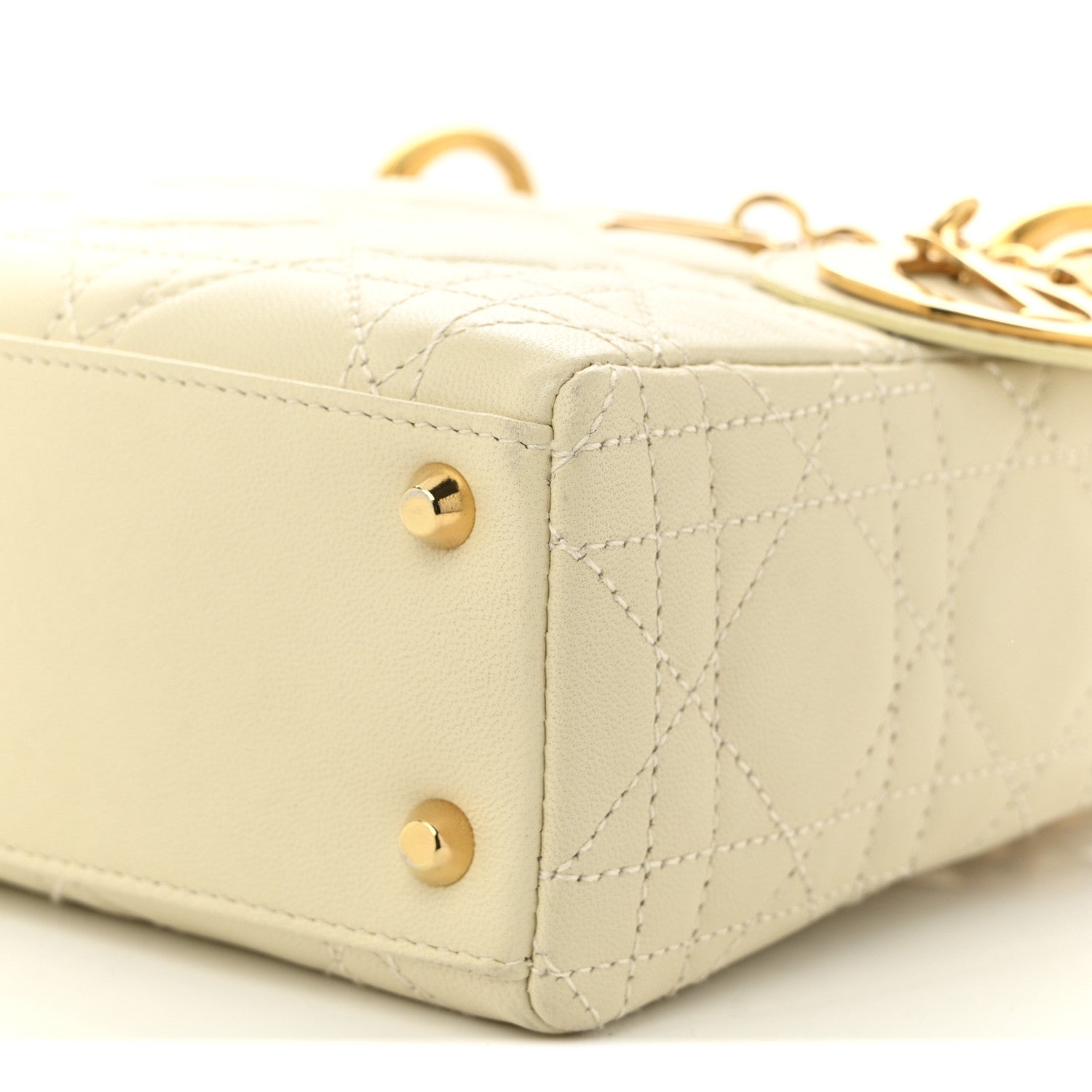Christian Dior Lambskin Cannage Mini Lady Dior White 10 of 11