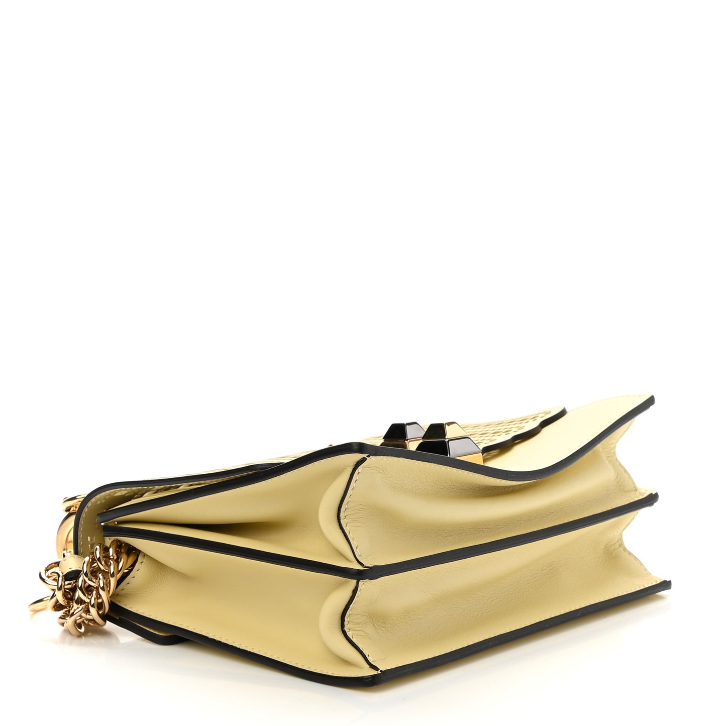 Vitello Grace Openwork Small Kan I Shoulder Bag Banana