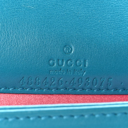 Gucci Velvet Matelasse GG Marmont Mini Bag Pavone Cyan 6 of 9