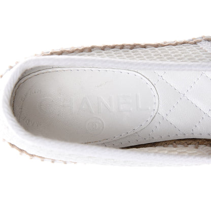 Chanel Mesh Lambskin Espadrilles 41 White Black 5 of 11