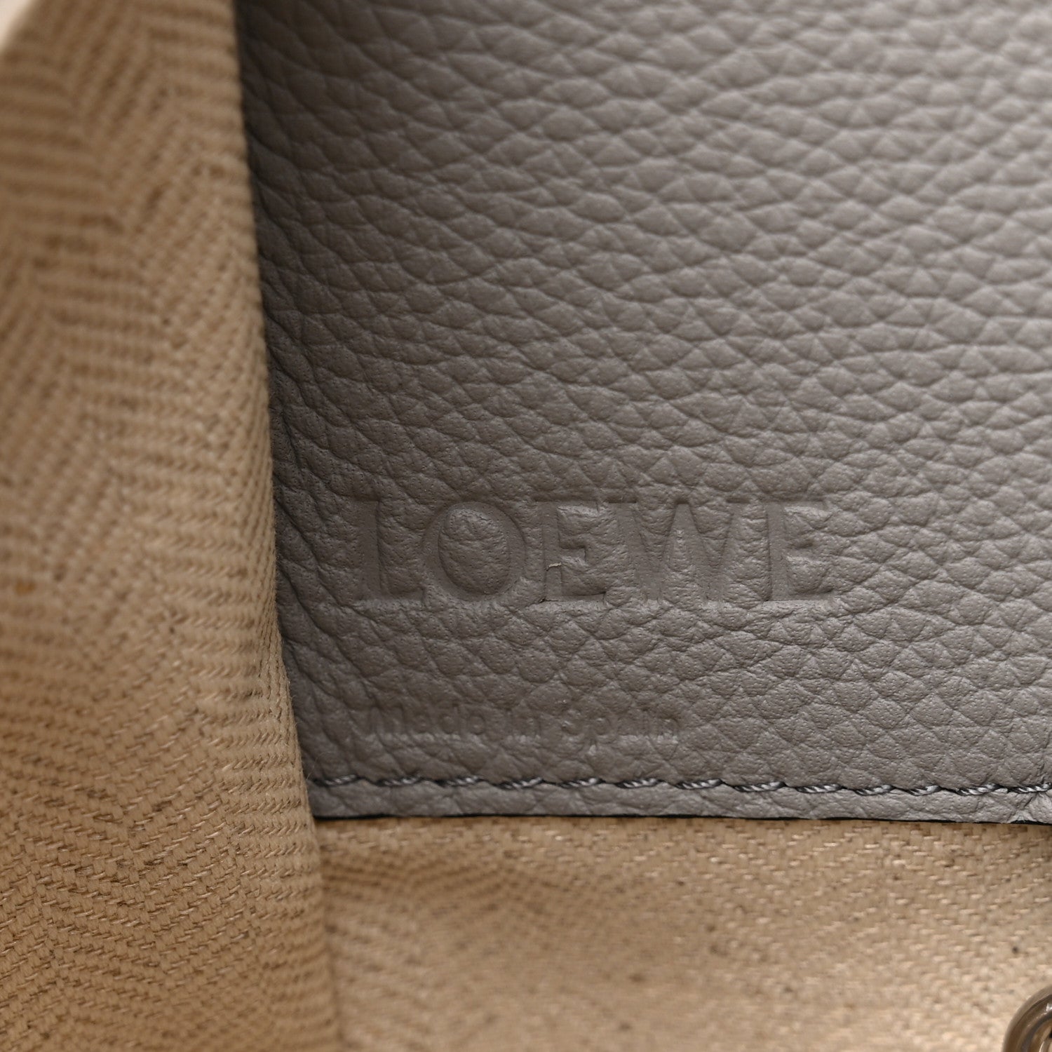 Loewe Grained Calfskin Small Hammock Shoulder Bag Pearl Grey 7 of 10