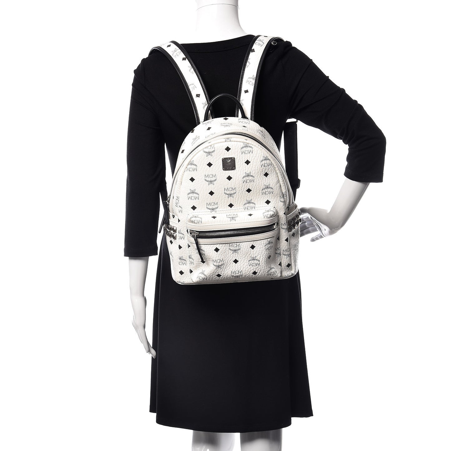 Visetos Small Side Stud Stark Backpack White