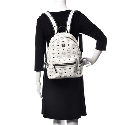 MCM Visetos Small Side Stud Stark Backpack White 2 of 11