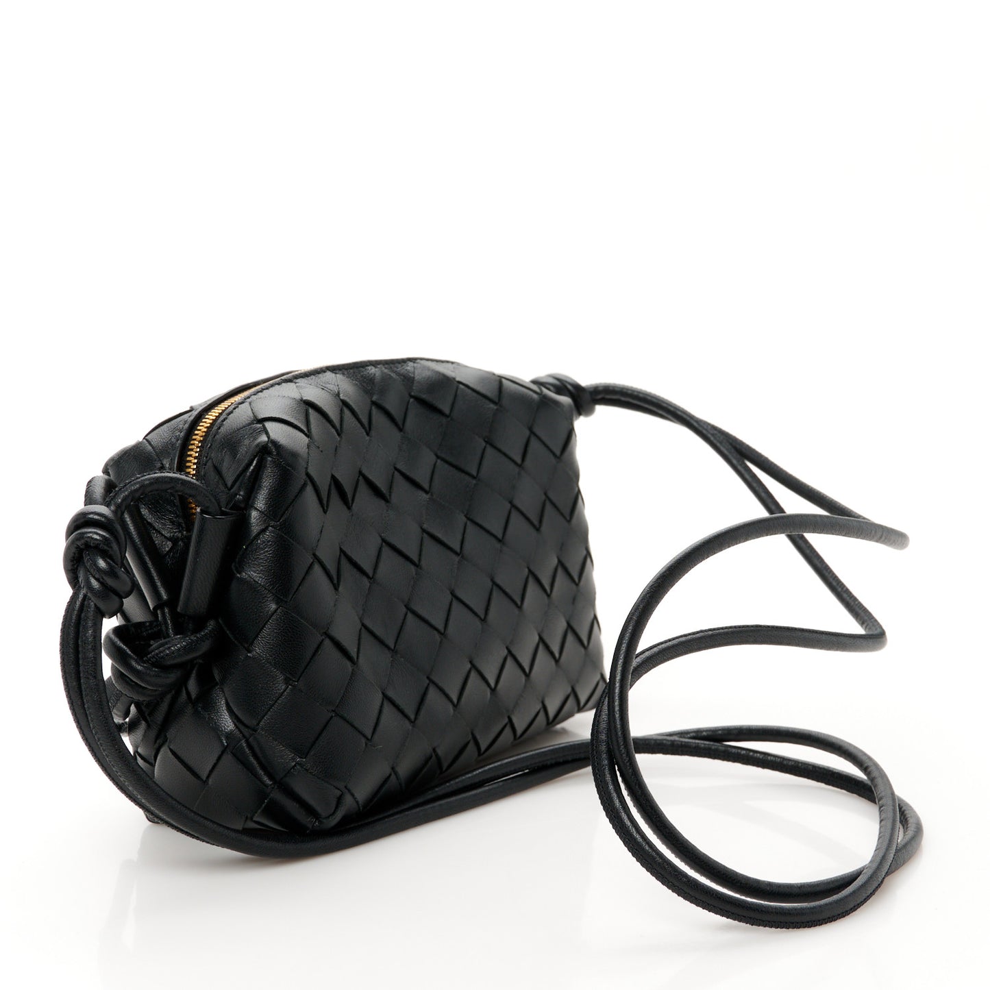Nappa Intrecciato Mini Loop Camera Bag Black