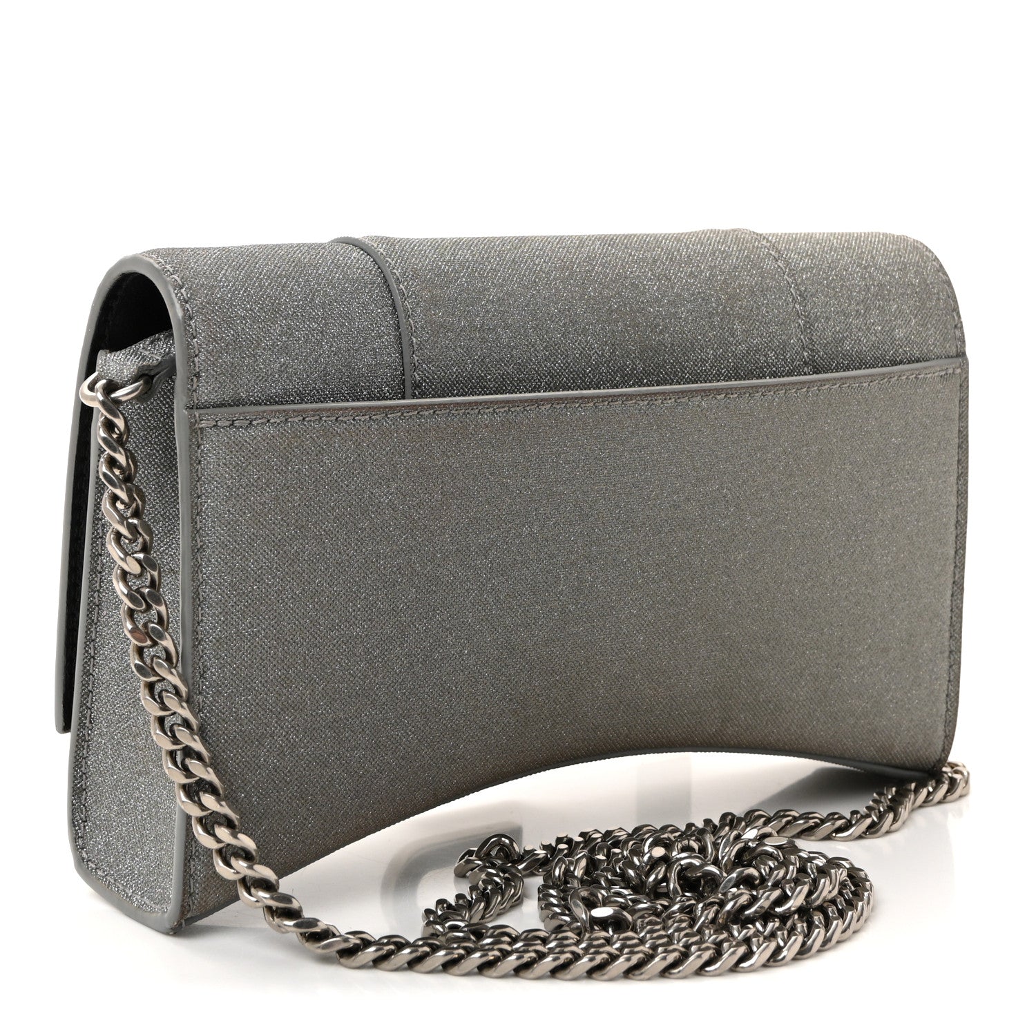 Balenciaga Glitter Fabric Hourglass Chain Bag Grey 3 of 9