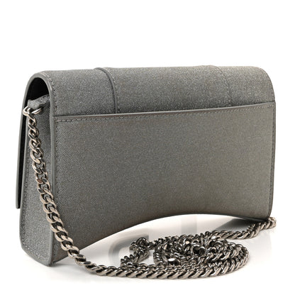 Balenciaga Glitter Fabric Hourglass Chain Bag Grey 3 of 9