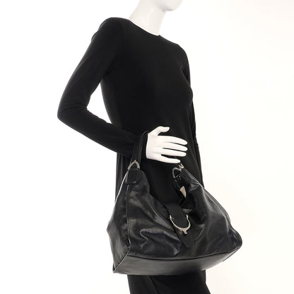 Gucci Calfskin Medium Soft Stirrup Shoulder Bag Black 2 of 7