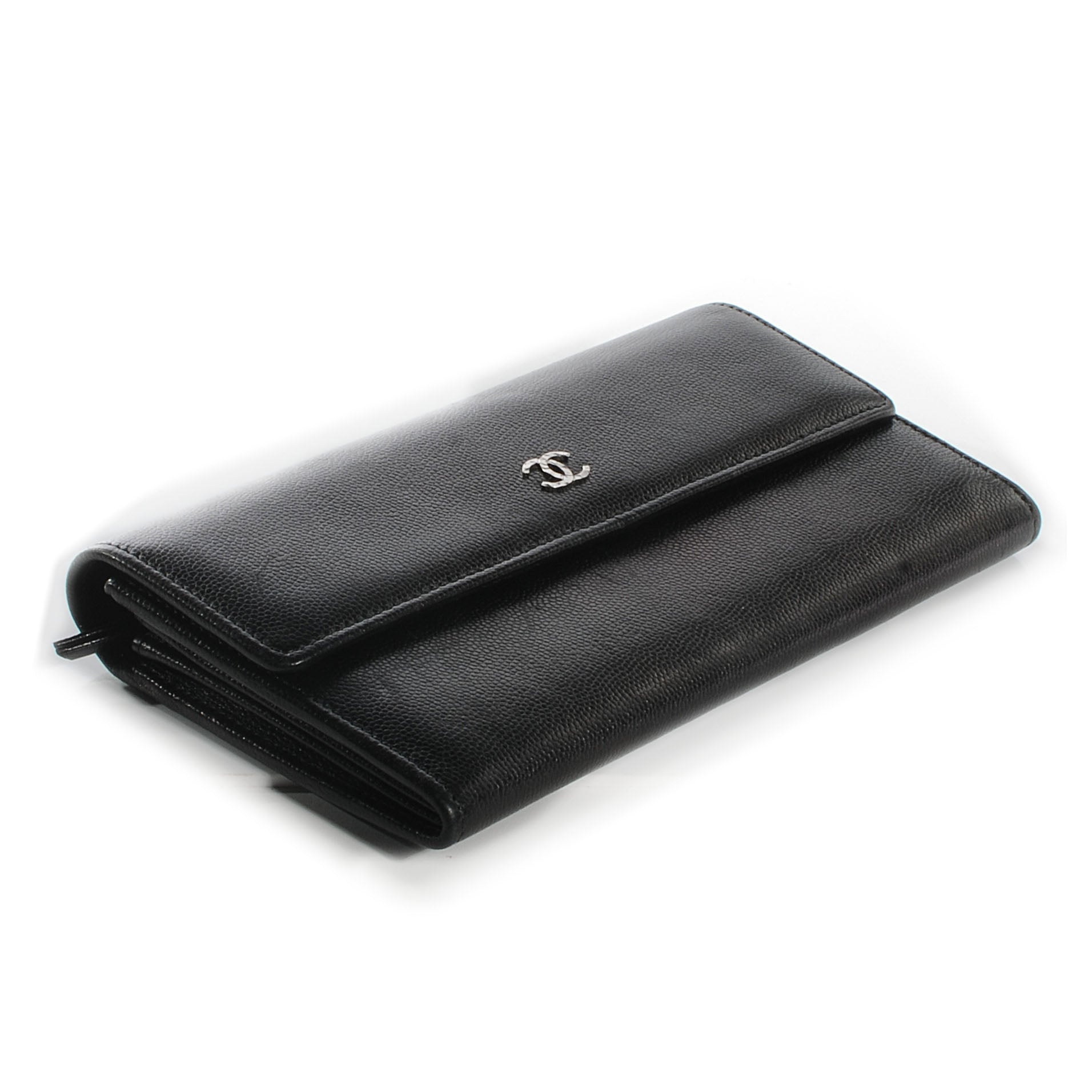 Chanel Caviar Sevruga Large Gusset Flap Wallet Black 4 of 7