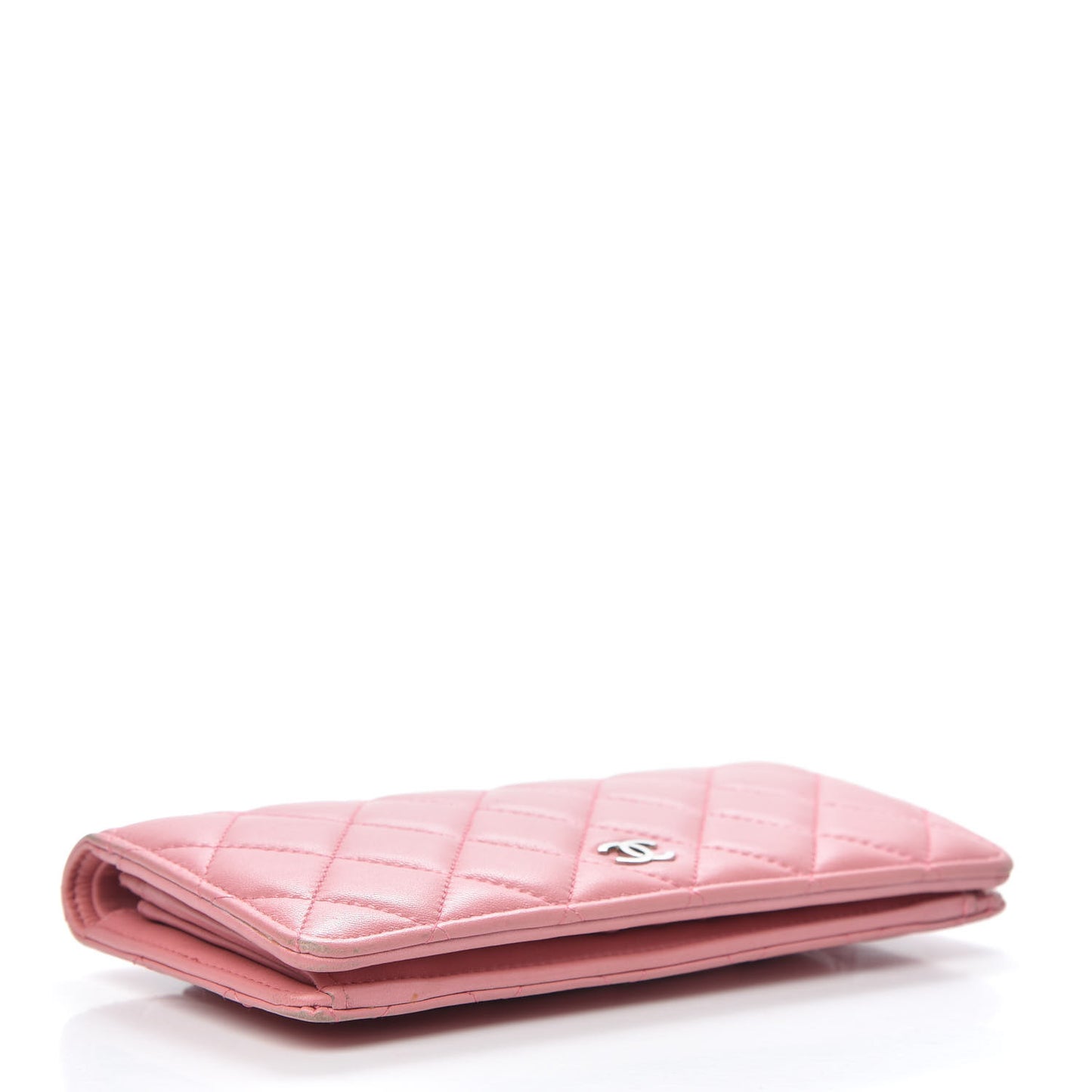 Lambskin Quilted Yen Wallet Pink