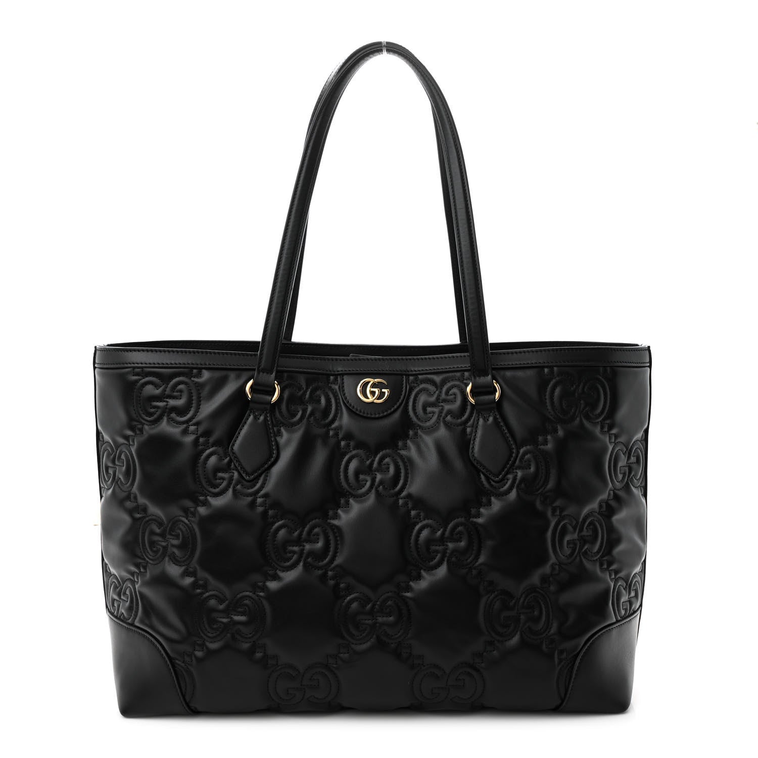 Gucci Calfskin GG Matelasse Medium Ophidia Shopping Tote Black 1 of 10