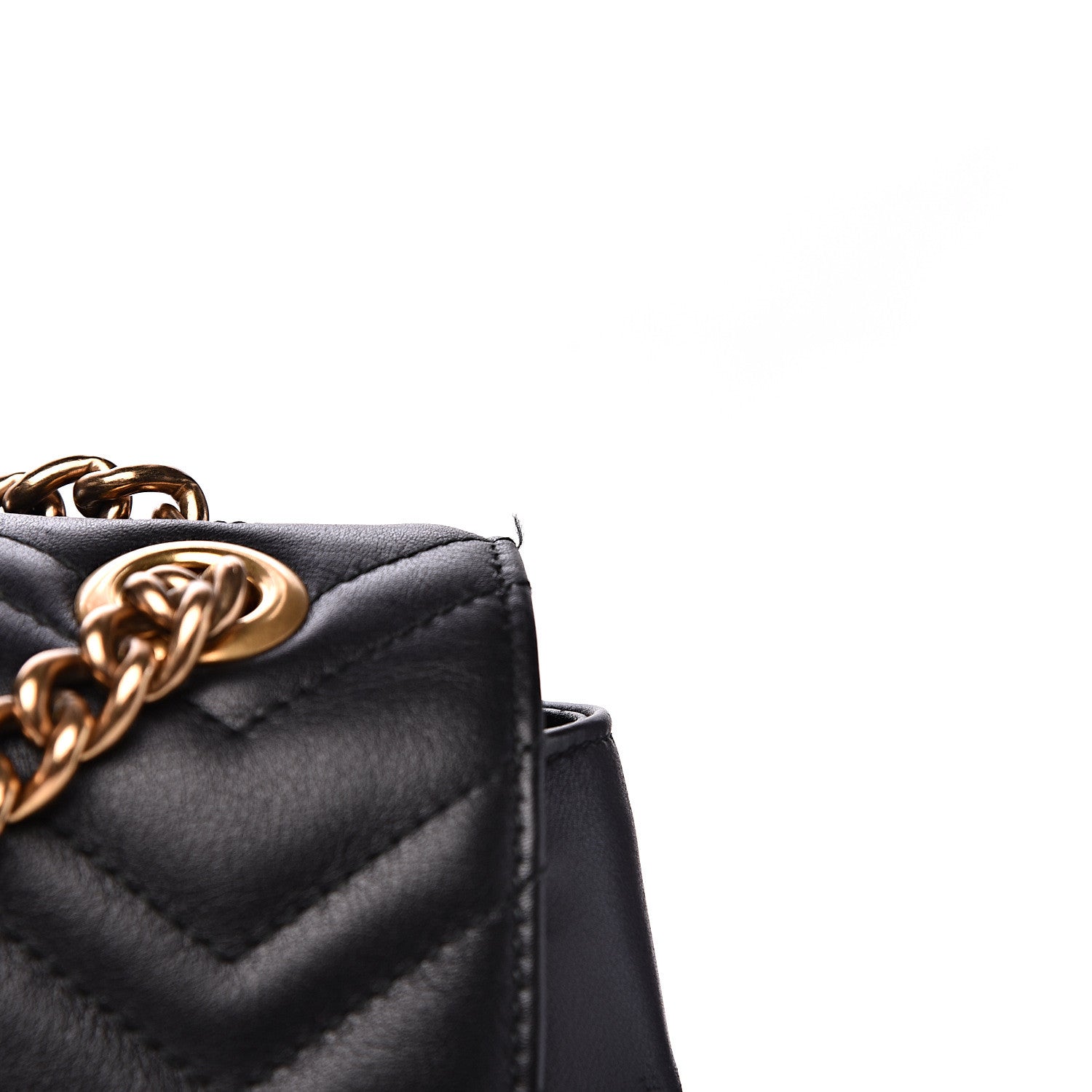 Gucci Calfskin Matelasse Maxi GG Marmont Top Handle Shoulder Bag Black 15 of 17