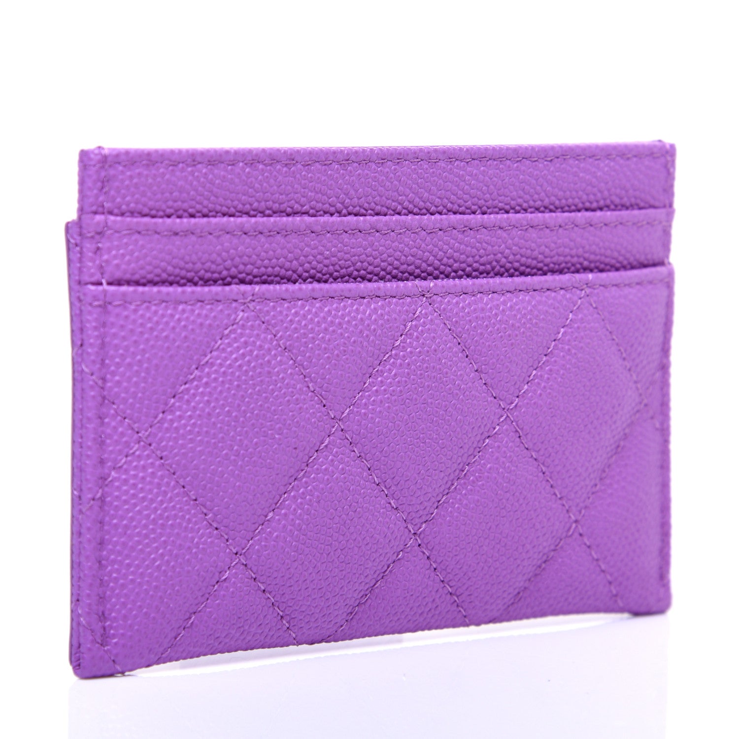 Chanel Caviar Quilted Filigree Card Holder Purple 3 of 9