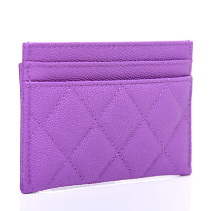 Chanel Caviar Quilted Filigree Card Holder Purple 3 of 9