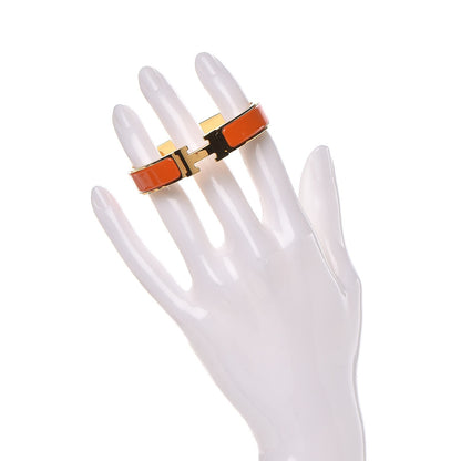 Hermes Enamel Narrow Clic Clac H Bracelet PM Orange 2 of 5