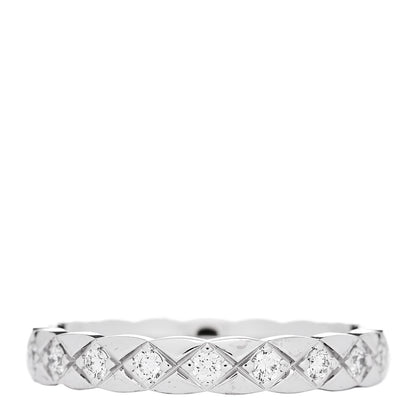 Chanel 18K White Gold Diamond Mini Coco Crush Ring 55 7.25 3 of 5