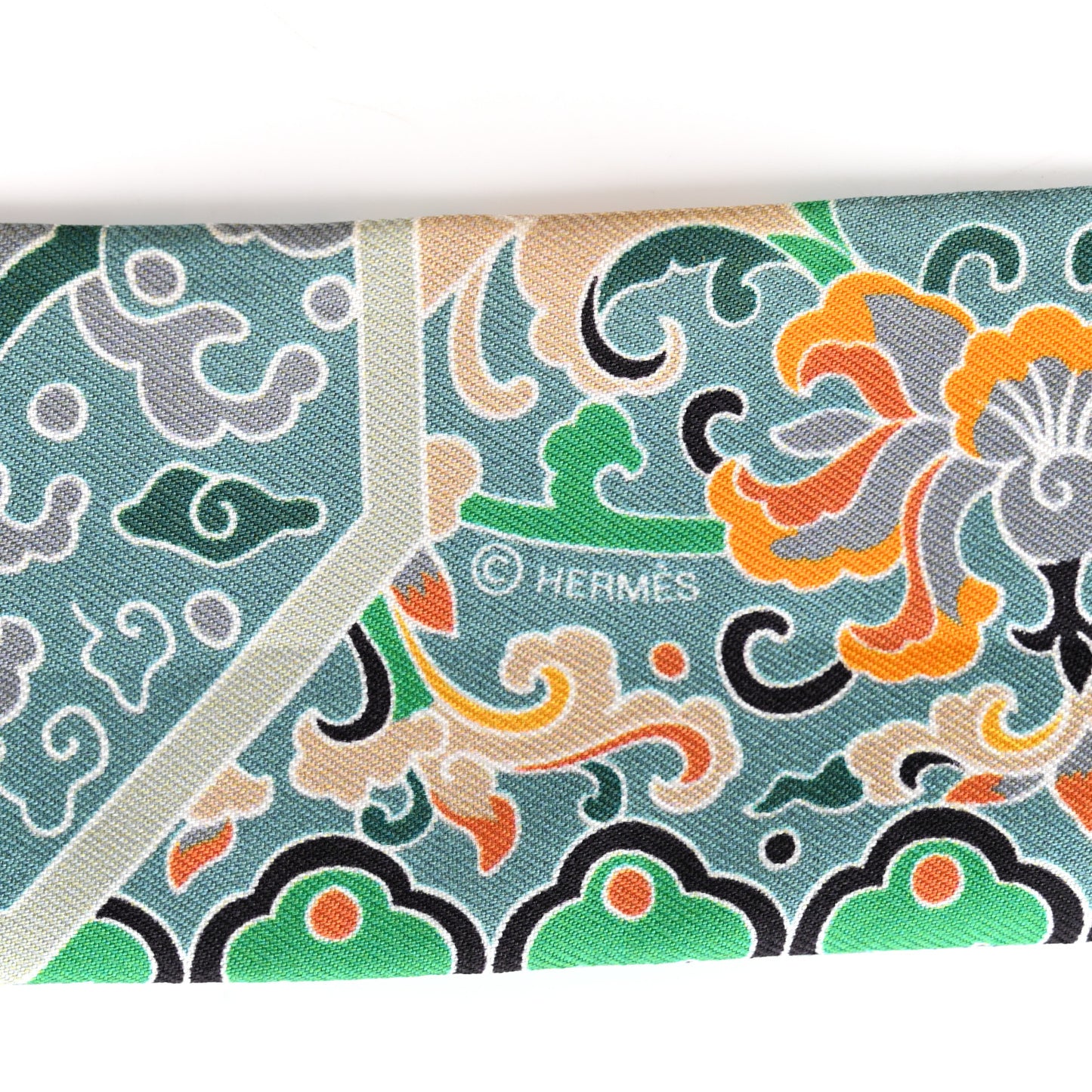 Silk Collections Imperiales Twilly Black Bouton D Or Vert