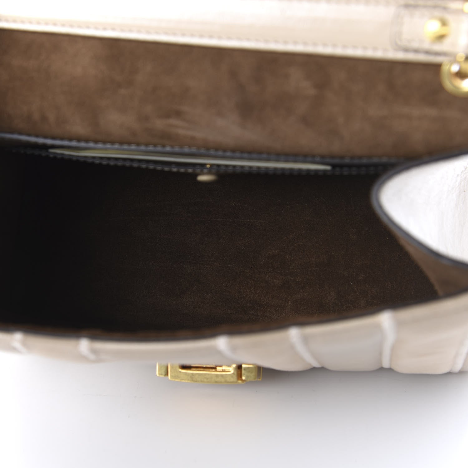 Fendi Agnello Old Shine Chamois F is Fendi Embossed Kan U Shoulder Bag Amido Nude 5 of 9