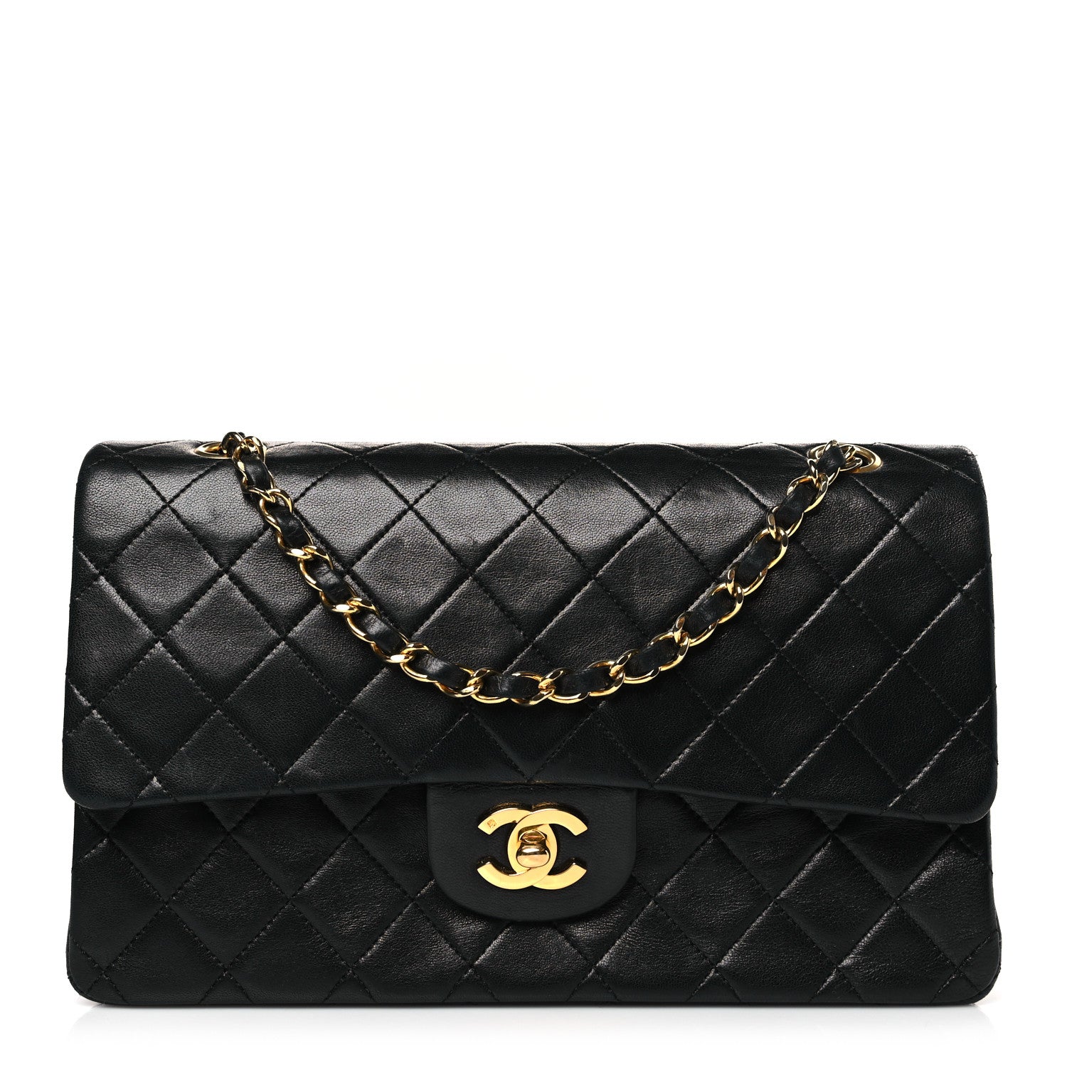 Chanel Lambskin Quilted Medium Double Flap Black 1 of 9