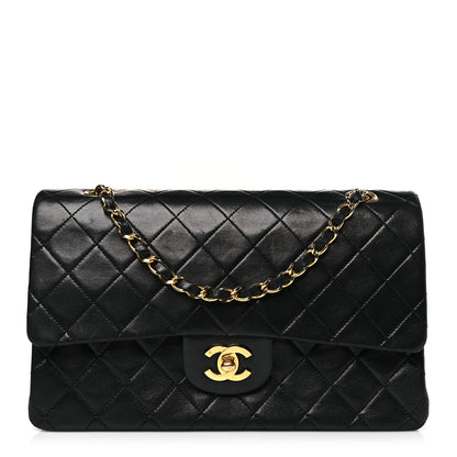 Chanel Lambskin Quilted Medium Double Flap Black 1 of 9