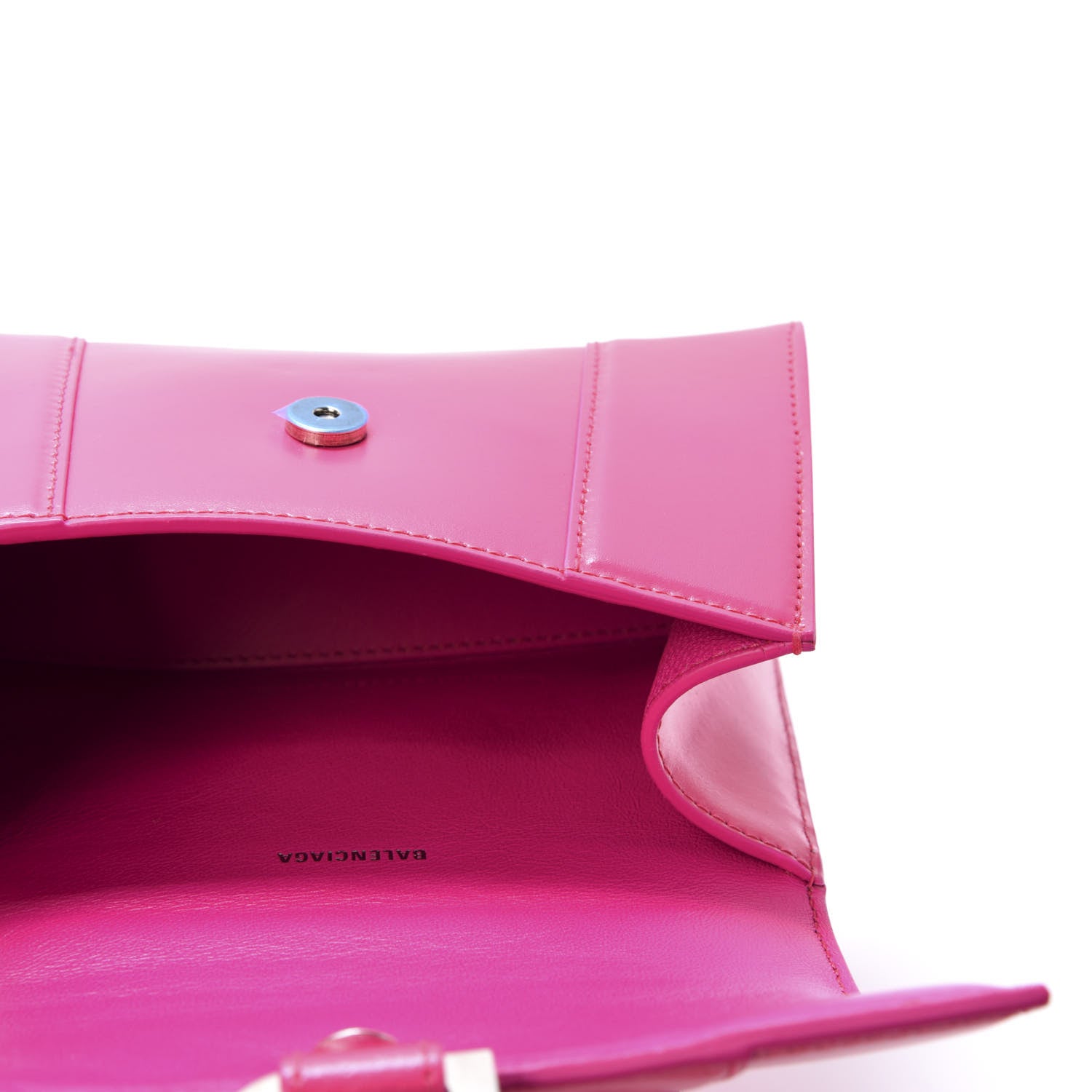 Balenciaga Shiny Box Calfskin Hourglass Top Handle Bag XS Acid Fuchsia 4 of 8